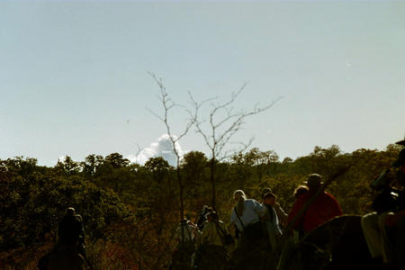 Victoria falls mist from 20 km away