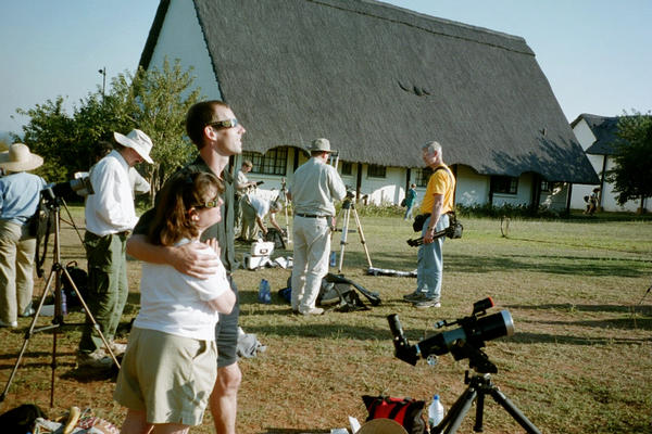 Watching the eclipse progress