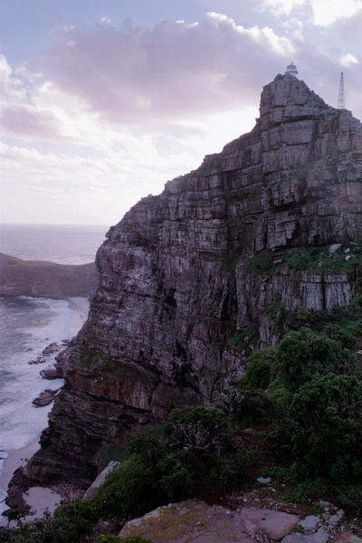 Cape lighthouse on cliff